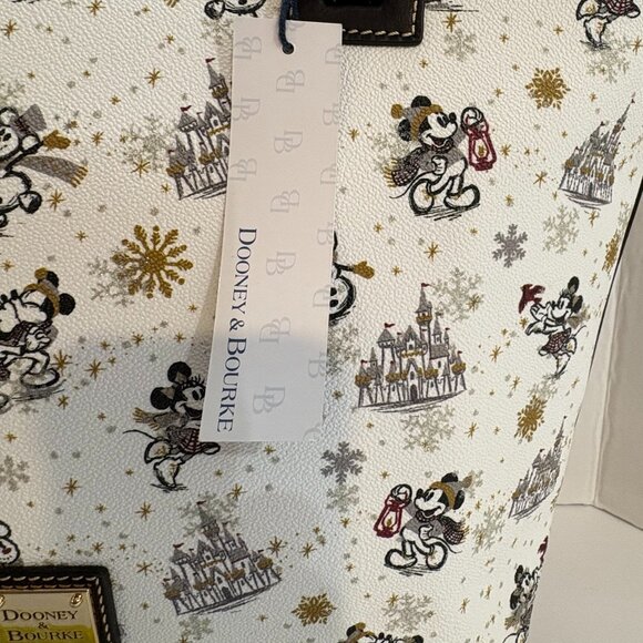 Dooney & Bourke Disney Parks Winter Wonderland Christmas Holiday Tote Purse BNWT - Picture 3 of 13